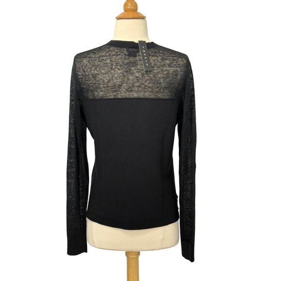 Theory Revolve NWT Enchanted Ofenia Sweater Black Linen Viscose Timeless Size L - Picture 5 of 10